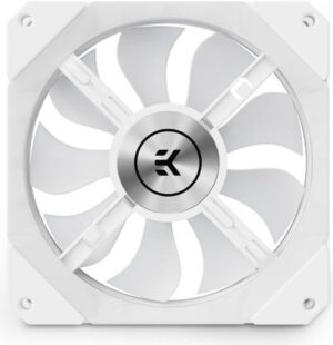 EKWB EK-Quantum Impulse 120 D-RGB 120mm Computer Cooling Fan, Addressable RGB LED MagLev Fans, 400-1800 RPM Speed, 57.5CFM  Airflow, 24.3dBA Nosie Level, 4-Pin PWM, White | 3831109854204