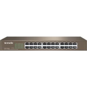 Tenda TEF1024D 24-Port 10/100 Unmanaged Switch, 200Mbps Duplex Bandwidth, 6000V Lightning Protection, Metal, 4.8Gbps Capacity, 2.5Mb Buffer | TEF1024D