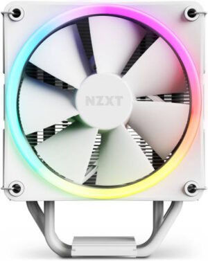 NZXT T120 RGB CPU Air Cooler with RGB, 4 Conductive Copper Heat Pipes, 120mm F120 RGB Fan, 27.5dBA Noise, 4-Pin PWM Connector, Suits LGA1700/115X/1200 | AM5/AM4, White | RC-TR120-W1
