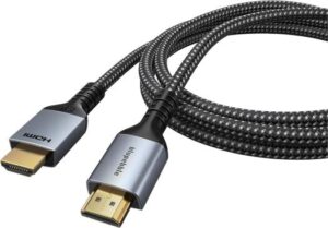 Blupebble 8K Ultra HDMI 2.1 Ultra High Speed Braided Cable Supports 8K@60Hz 4K/144Hz eARC Dynamic HDR Dolby Vision Compatible with MacBook Pro, PS5, Xbox, UHD TV, Projectors - 5 Metre