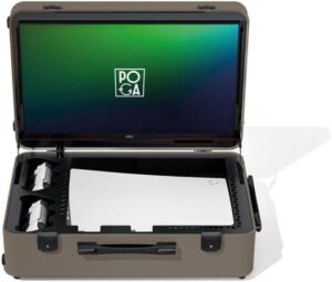 IndiGaming Poga Lux Portable Gaming Monitor, 23.8" FHD IPS Display, 1ms Response Time, 165Hz Refresh Rate, FreeSync Premium, Built-In Speaker, IP52 Rated Protection, Desert Taupe | 4063657000652