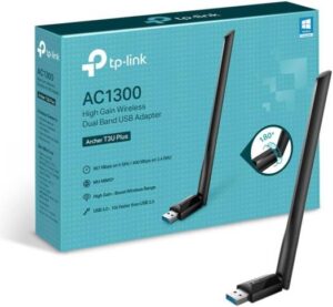 TP-LINK AC1300 USB 3.0 Wi-Fi Dongle, Dual Band MU-MIMO Adapter w/ 5dBi Antenna for PC/Laptop, Supports Windows 10/8.1/8/7 (Archer T3U Plus)