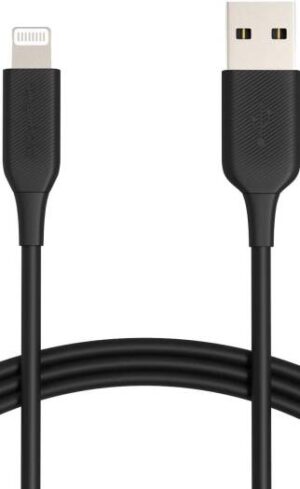Amazon Basics USB-A To Lightning Cable, MFi Certified Charger Cord For Apple iPhone 14, 13, 12, 11, X, Pro Max, Plus, iPad, 1.8M Length, Supports Fast Charging, Up To 480Mbps, Black | CUBB02L-AC201-DF