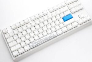 Ducky Channel One 2 TKL Cherry Blue Switch Keyboard, Type-C USB Interface, RGB Backlit, PBT Double-Shot, English Arabic Layout, Pure White | DKON1787ST-CARPDWWT1
