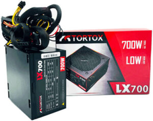 Tortox LX700 Non Modular Power Supply, 700W Power, 2x IDE Interface, High Frequency Low Resistance Filter Capacitor, Built-in PFC, ATX 12V, Hydraulic Bearing Fan, 120mm Fan, Black | LX700