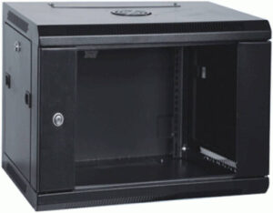 9U 600 550 Wallmount Network Cabinet, 550mm Depth, Removable Side Panels, Up to 60kg Load Capacity, Black