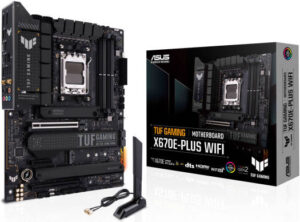 Asus Tuf Gaming X670E-Plus Wifi ATX DDR5 Motherboard, Socket AM5, AMD X670 Chipset, Realtek 2.5Gb Ethernet, Tuf LAN Guard, Wi-Fi 6E, Bluetooth v5.2, Max 128GB Memory, PCIe 5.0 | 90MB1BK0-M0EAY0