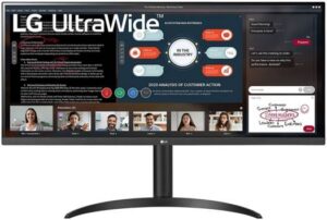 LG 34WP550-B Monitor, 34" IPS Display, UltraWide FHD Resolution, 75Hz Refresh Rate, 5ms (GtG at Faster) Response Time, AMD FreeSync Technology, 21 9 Aspect Ratio, Black | 34WP550-B