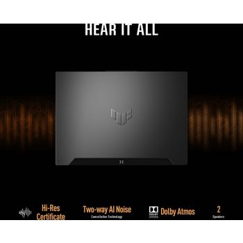 Asus Tuf Gaming F15 15.6" FHD 144Hz Laptop, 12th Gen Intel Core i7-12700H 3.50 Ghz, 16GB RAM, 512GB SSD, 4GB Nvidia GeForce RTX 3050 Graphics, Windows 11 Home, Eng-Arabic KB, Gray | FX507ZC-HN028W - Image 2