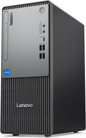 Lenovo ThinkCentre neo 50t Gen 5 Desktop Computer, Intel Core i3-13100 Processor, 8GB DDR5 RAM, 256GB SSD, Intel UHD Graphics 730, USB Calliope English Keyboard & Mouse, FreeDos, Black | 12UD005MGP
