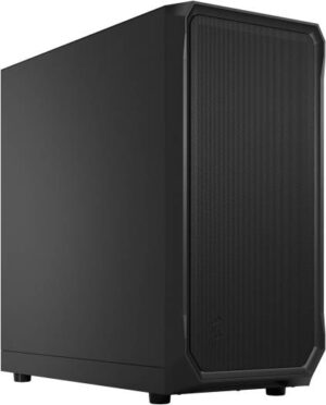 Fractal Design Focus 2 Solid ATX Mid Tower PC Case, Easily Mounted Tempered Glass Side Panel, Sleek & ATX / mATX / Mini ITX, Up to 360mm Radiator & 6x120mm Fans, Black | FD-C-FOC2A-07