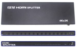 Zonixplay 16 Ports HDMI Splitter, Supports Full HD 1080P, With Switcher Converter, Support 4KX2K 3D, Digital Audio Format, Black | AI103