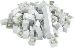 Glorious 104 Keys Mechanical KB Keycaps, Standard Bottom Row, Compatible with Cherry-MX / Gateron / Kailh + Stem, Double Shot Injection Legends, Transparent for Backlight LED, White | G-104-White