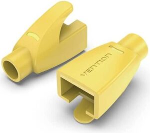 Vention RJ45 Strain Relief Boots, Waterproof and Dustproof, Environmental-Friendly, Prevent Breakage, Easy Installation and Wiring, Flexible and Quick Rebound, PVC Type, 100 Pack, Yellow | IODY0-100