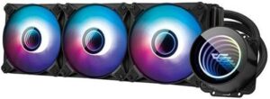 darkFlash Twister DXV2 360 Liquid CPU Cooler, 120mm PWM Fans, 800~1800 rpm Fan Speed, 2700 Rpm Pump, 12V Power, Double Pipe Water Block, Supports ARGB Light Sync, Black | DXV2 360-B