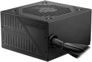 MSI MAG A600DN Non-Modular Power Supply, 600W Power, 80 Plus Standard Efficiency, 120mm Hydro Bearing Fan, Active PFC, Flat Cable Equipment, Black | 306-7ZP6B18-809