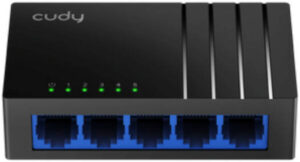 Cudy GS105D Gigabit Ethernet Switch, 5-Port RJ45, 10 Gbps Switching Capacity, 7.44 Mpps Forwarding Rate, 3 Mbit Packet Buffer, Plastic Casing, Desktop & Wall-Mount, Power-Saving | GS105D
