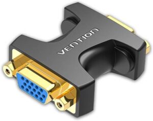 Vention VGA Female to Female Adapter, 1080P HD Video Signal Transfer, Gold Plated Interface, Universal Compatibility, Tighten Twin Nuts, Black | DDGB0
