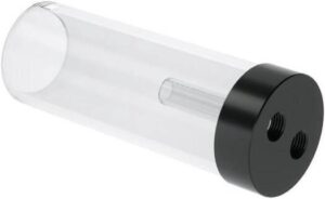 Barrow Water Tank Reservoir DDC Pump Cover, 50mm Diameter, 190mm Length, Acrylic Tube Material, G1/4 Thread, Built In Removable and Exchangeable Screw Type, Transparent Body, Black | TKDDCG50-60