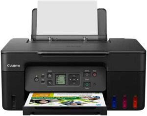 Canon PIXMA G3470 Wireless Colour 3-in-1 Refillable MegaTank Printer, A4 Print, Copy, Scan, U to 11 ipm Fast Print Speeds, 1.3” LCD Display, 100 Sheet Capacty, Wi-Fi Connect, Mac/Win, Black | 5805C009