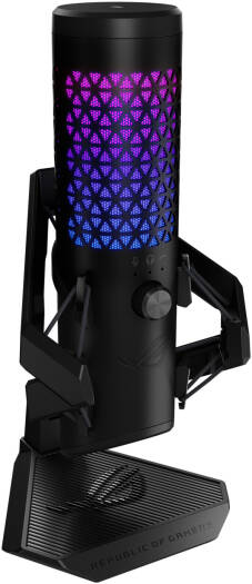 ASUS ROG Carnyx Professional Cardioid Condenser Gaming Microphone, 192 kHz / 24-bit Sampling Rate, High-pass Filter & Built-in Pop Filter, Touch Mute, AuraSync RGB Lighting, Black | 90YH03Z0-BAUA00