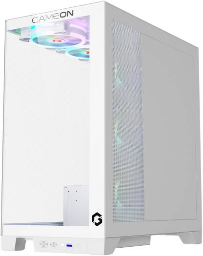 GAMEON Emperor Arctic IV Series Mid Tower Gaming Case, 7x Pre-Installed 120mm aRGB Fan, Up to 360mm Radiator & 10x Fan Support, 0.8mm Tempered Glass + SPCC Materials, White | GO-EMPERORIV-A - Image 5