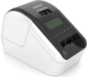 Brother QL820NWB  Ultra Flexible Label Printer, 176mm/sec Print Speed, 300 dpi × 600 dpi Resolution, Integrated LCD Display, USB, Network, Wireless, Bluetooth Connectivity, Black/White | QL-820NWB