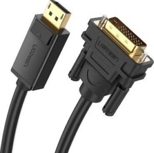 UGREEN Displayport to DVI Cable, 1920×1200 Resolution Support, 2Gb/s Transfer Speed, Gold Plated Connectors, PVC Material, 1 Meter Cable Length, Black | 10242
