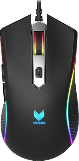 Rapoo V280 VPRO 7000 DPI RGB Wired Optical Gaming Mouse, Spill-Resistant, Adjustable 7 DPI, 5 Programmable Buttons, On-board Memory, Black | 16992