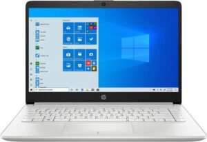 HP 14-dk1010ca Laptop, 14" HD SVA BrightView Display, AMD Athlon Silver 3050U Processor, 4GB RAM, 128GB SSD, AMD Radeon Graphics, English Keyboard, Windows 10 S Mode, Natural Silver | 1Y532UA