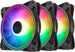 DeepCool CF120 Plus 3 Pack RGB 120mm Fan, Addressable RGB LED Lighting 3 pack,120mm PWM Fan | DP-F12-AR-CF120P-3P