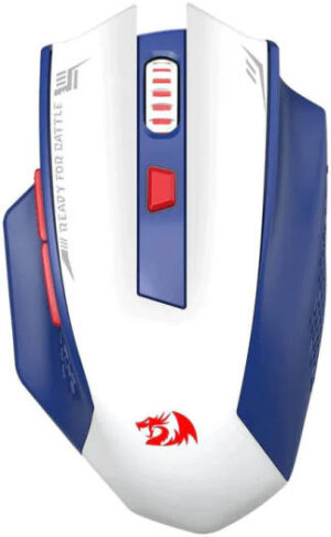 Redragon M994WBR Woki Gaming Mouse, Optical Pixart 3395 Sensor, Up to 26000 DPI, 3 Mode Connectivity, BT/2.4GHz/Wired, 6 Programmable Buttons, 1ms Response Polling Rate, White | M994WBR