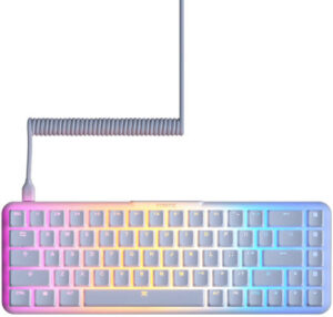 FNATIC Gear Streak65 LP 65% Wire Mechanical Gaming Keyboard, FNATIC SPEED Linear Soldered, Doubleshot PBT Keycaps, Type-C Coiled Detachable Cable, White KB0006-003