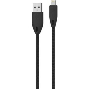 Powerology Braided USB-A to Lightning Cable Designed to With stand up to 15000+ Bands (1.2m/4ft) - Black | PCAB003-BK