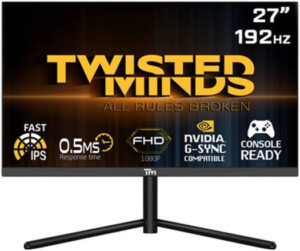 Twisted Minds 27'' FHD Fast IPS Flat Gaming Monitor, 192Hz Refresh Rate, 0.5ms Response Time, High Definition View with HDR, Contrast Ratio 1000:1, RGB Illumination, HDMI 2.1, Black | TM27FHD192IPS