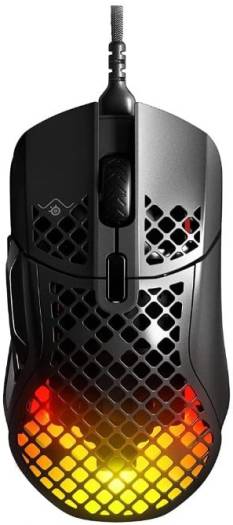 SteelSeries Aerox 5 Wired Mouse, 40G Acceleration, 18000 in 100 CPI Increments, Ultra Lightweight, 3 RGB Zones, IP54 Switches with Over 80M Click, 9 Buttons, 180H Battery Life, Black | 62401