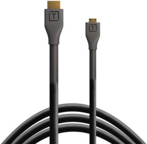 Tether Tools Pro HDMI Micro to HDMI 2.0 Cable, 1 Meter Length, 3D Capable, PVC Material, Auto Return Channel, 4K Resolution Support, 18 Gbps Data Transfer Rate,​ Black | H2D3-BLK