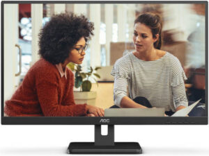 AOC 24E3UM Frameless Monitor, 24" FHD VA Display, 75Hz Refresh Rate, 16:9 Aspect Ratio, 4ms Response Time, AdaptiveSync Technology, Low Blue-Light, Flicker-Free, Black | 24E3UM