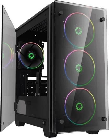 Gamemax Mini Stratos H609 RGB ATX Gaming Case, With 4 Fans, Tempered Glass, 2.5" Drive Bays, Up To 240mm Radiator Size Support, Black | H609 - Image 2