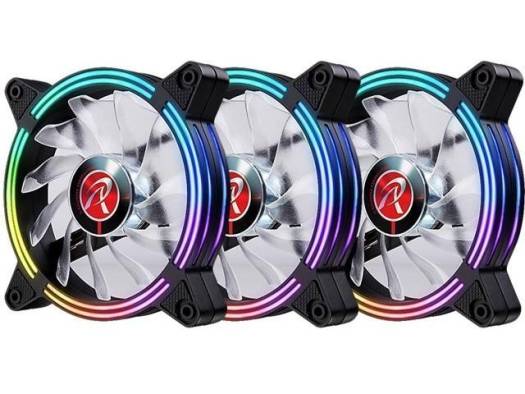 Raijintek SKLERA 12 RBW ADD - 3pc Pack with Control Hub, Addressable LED, With 8port hub & Remote controller & M/B connecting cable, 11 blade fan & Hydraulic Bearing | 0R40B00099