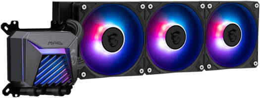 MSI MAG CORELIQUID A15 Liquid CPU Cooler, 360mm Radiator, 3x 120mm Pre-installed Fans, 2050 RPM Fan Speed, 64.89 CFM Fan Airflow, Fan Rifle Bearing Type, Black | 306-7ZW9A11-L80 - Image 4