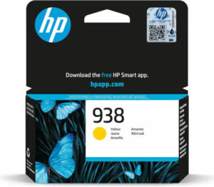 HP 938 Ink Cartridge, 800 Page Average Yields, HP Thermal Inkjet Print Technology, Yellow | 4S6X7PE