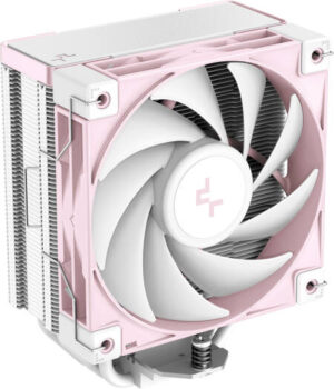 DeepCool AK400 CPU Cooler, 120mm FDB Fan, 1850 RPM Fan Speed, 66.47 CFM Fan Airflow, 29dBA Fan Noise, 4-Pin PWM Fan Connector, 4x Direct Touch Copper Heatpipes, Pink | R-AK400-WPNPMN-G