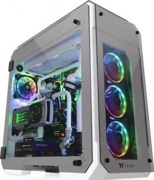Thermaltake View 71 GT Tempered Glass Snow Edition Computer Case, SPCC+Tempered Glass Material, Up to 420mm Radiator Support, Up to 9 Fans Support, White | CA-1I7-00F6WN-00
