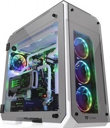 Thermaltake View 71 GT Tempered Glass Snow Edition Computer Case, SPCC+Tempered Glass Material, Up to 420mm Radiator Support, Up to 9 Fans Support, White | CA-1I7-00F6WN-00