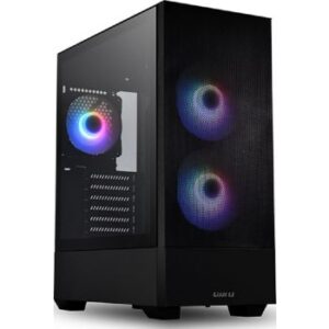 LIAN LI Lancool 205 Mest ATX RGB Mid-Tower Gaming PC Case w/ 3 aRGB PWM Fans, Mest Front Panel, Tempered Glass Sided Panel, Up to 280mm Radiator Support, USB Type-C Port, Black | Lancool 205 Mesh C