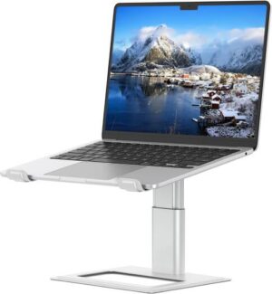 Soundance Adjustable Laptop Stand For Desk, Computer Stand, Ergonomic Laptop Riser Holder Compatible With 10 To 17.3 Inches Notebook Pc Computer, Aluminum Silver