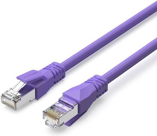 Vention Cat.6a S/FTP Patch Cord, 26AWG, Up to 10Gbps Data Transmisson, OFC Standard, RJ45 Plug, PVC Enclosure, Copper Conductor, 25M Cable Length, Purple | IBMVS - Image 2