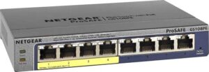 NetGear 10/100/1000 8 Port Unmanaged Switch with 4 PoE Ports - 53W | GS108PE