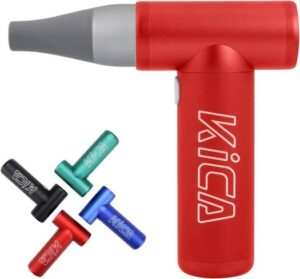 KiCA JetFan Electric Compressed Air Duster,86000 RPM Mini Air Blower for Outdoors,Picnic,Camping,Hair Drying,PC Vacuum Cleaner for Computer/Car/Sofa,Recharge Battery,4 Speed,Red